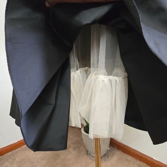 Alyce Designs Vtg 80s Whimsigoth Fairy Ruched Taffeta Sequins Drop Waist Gown 8 - Picture 5 of 12